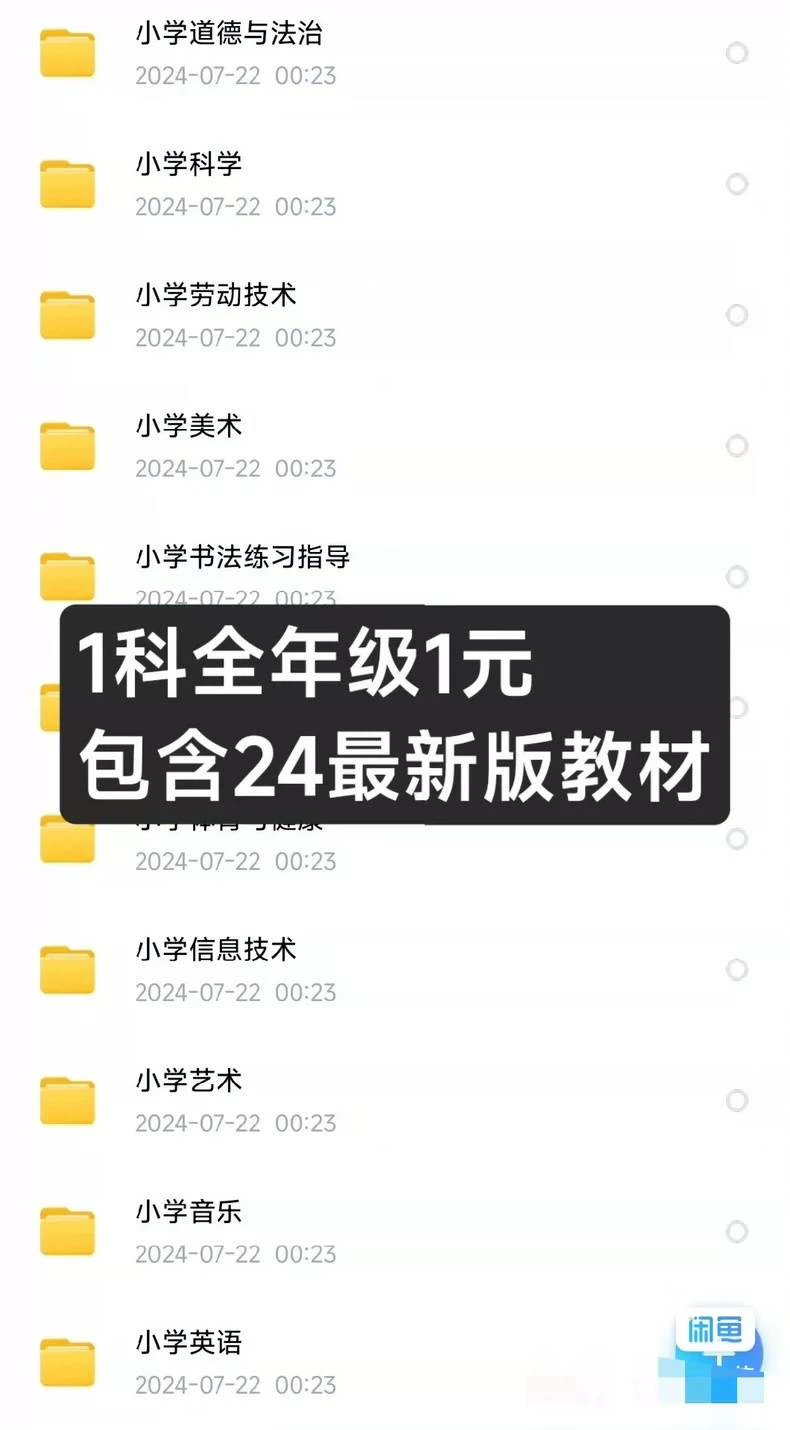 【自动发货】2024新版全套小学教材小学课本PDF版 小学课(动发货新商用配方)示例图1