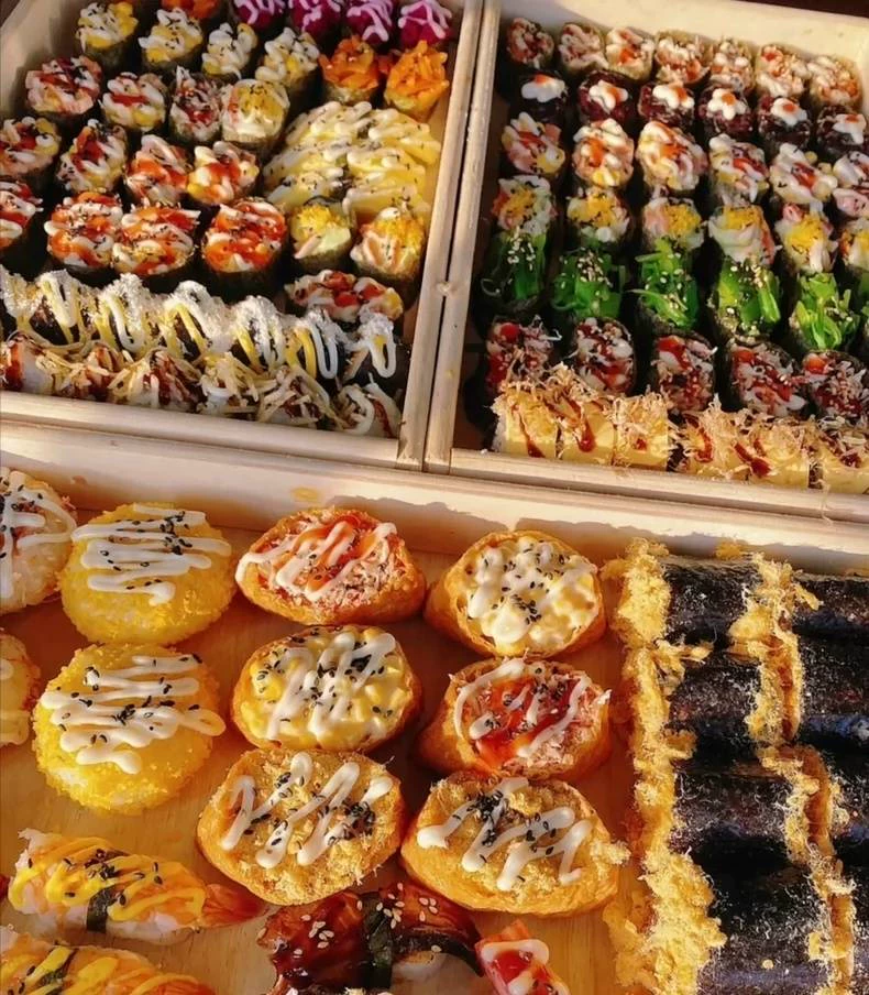 寿司饭团全套技术商用小吃配方创业开店视频所需食材配料
