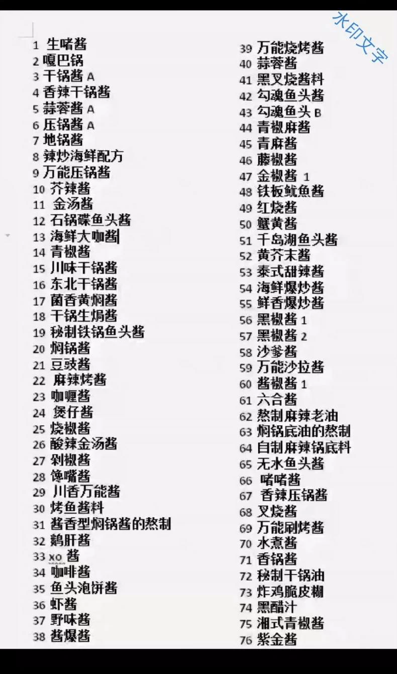 自用技术配方手写菜品笔记,酱汁配方(1577)现在特价转给需(自用技术商用配方)
