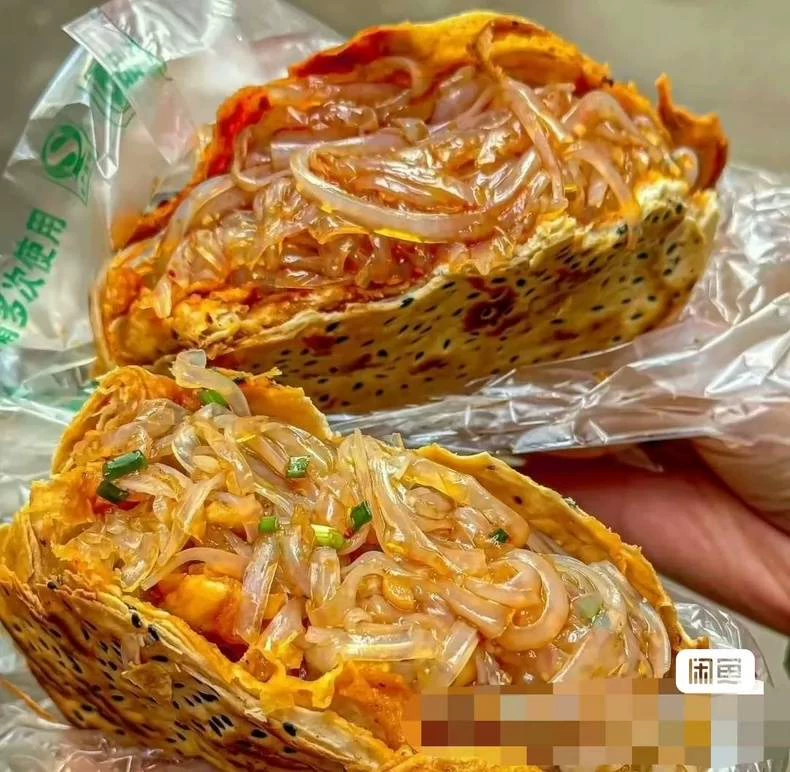 锅盔夹凉粉烧饼夹凉粉配方图片2